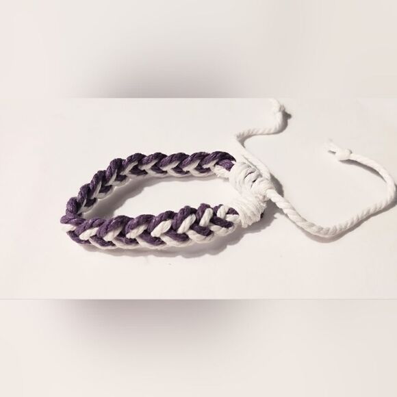 Braided bracelet men's purple new d27 - Picture 1 of 1